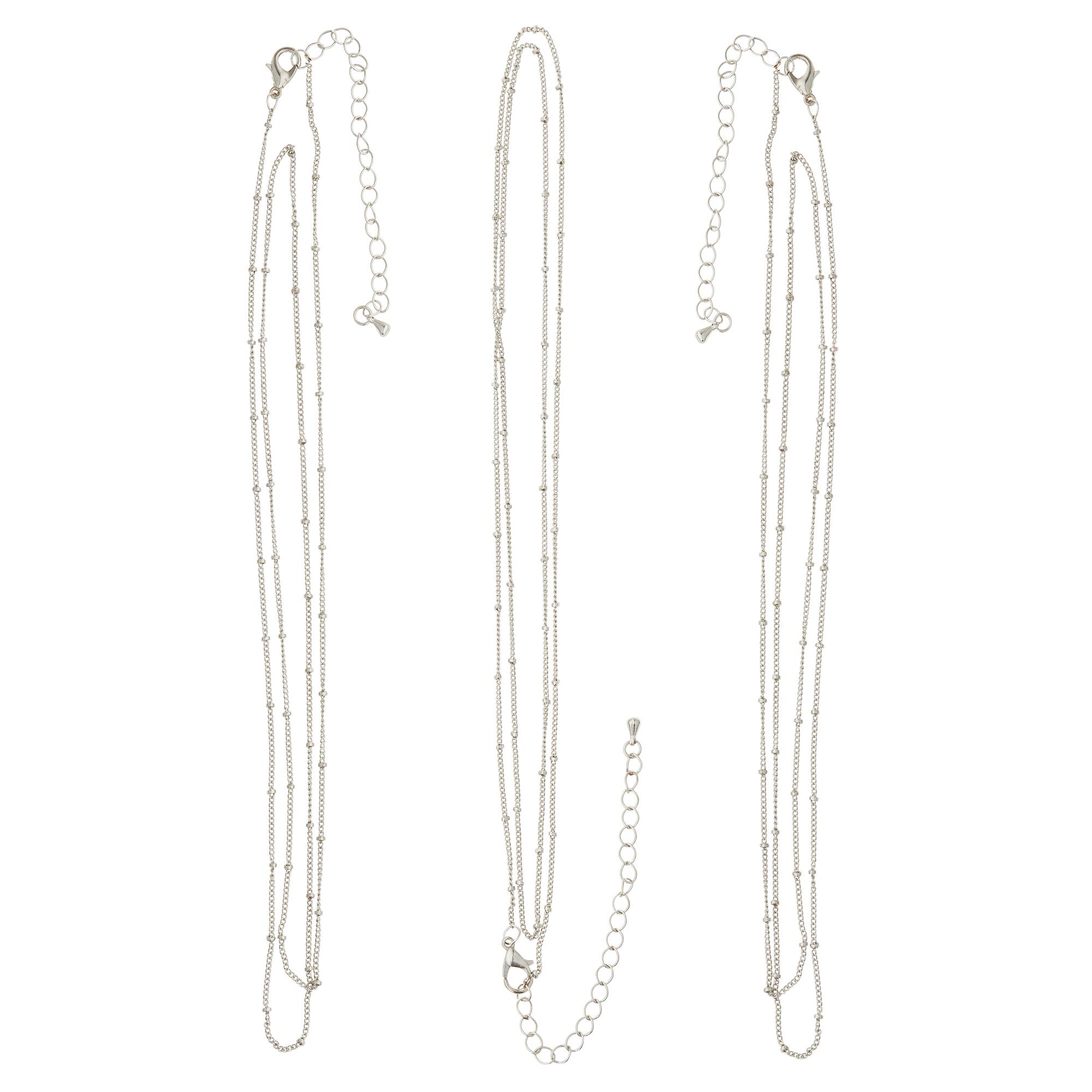 12 Packs: 3 ct. (36 total) 30" Rhodium Ball Chain Necklaces by Bead Landing™